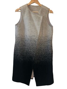 Marla Wynne Wool Blend Sleeveless Tunic Vest Ombre Modern Minimalist Size Small